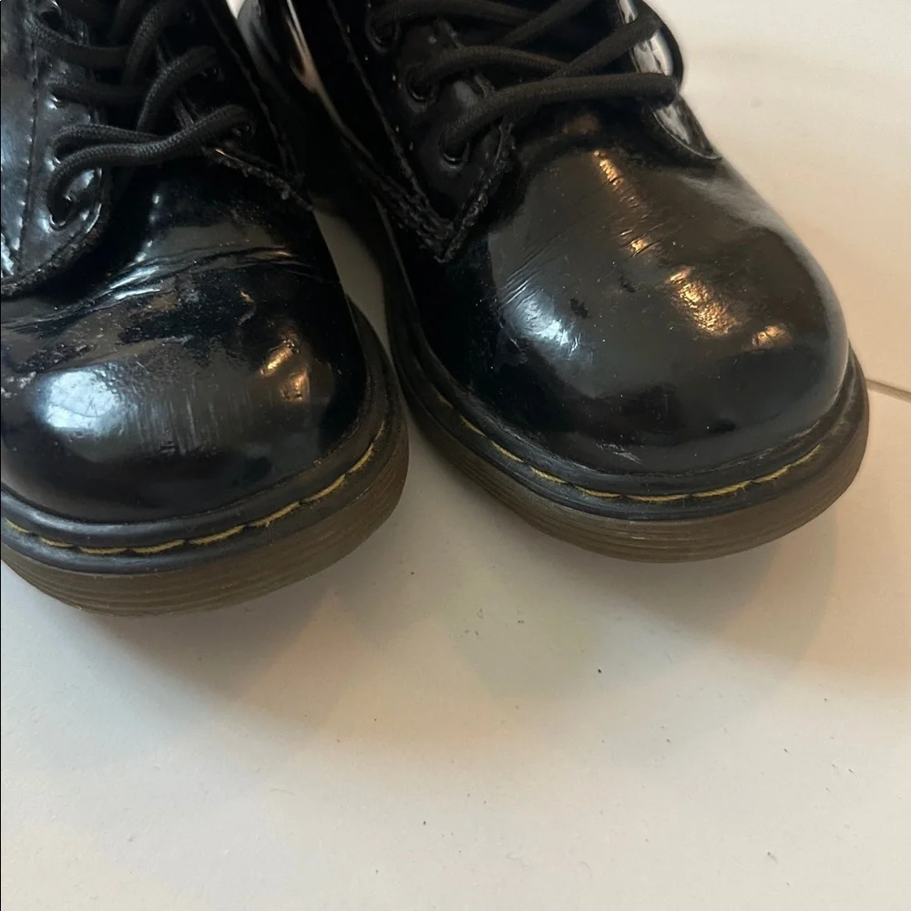 Dr. Martens Shiny Black Kids Boots US 9